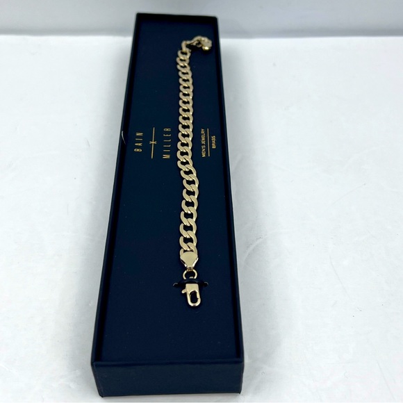 BAIN MILLER, MEN’S “BRASS” BRACELET GOLD COLOR, ITALIAN CHAIN STYLE 9 INCHES - Picture 5 of 15